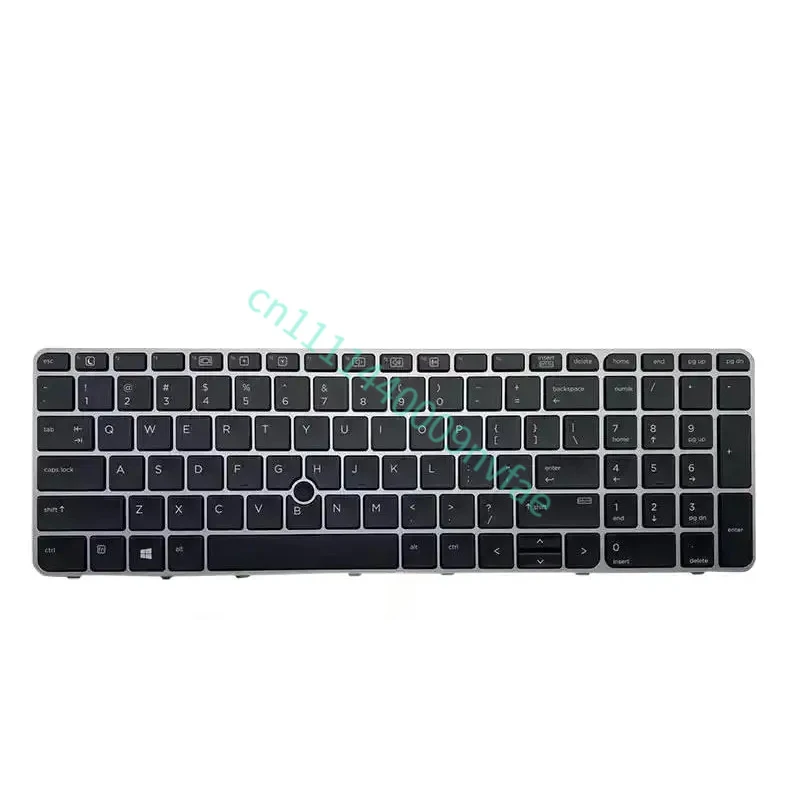 Replacement US Backlight Keyboard for HP EliteBook 850 G3 850 G4 755 G3 755 G4 Laptop Silver Frame with Pointer 0.3