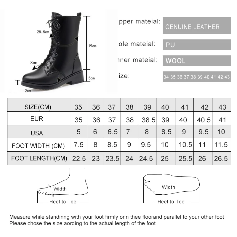 AIYUQI Women's Winter Shoes Genuine Leather Boots Women Large size 41 42 43 Casual Marton Boots Women  Snow Boots