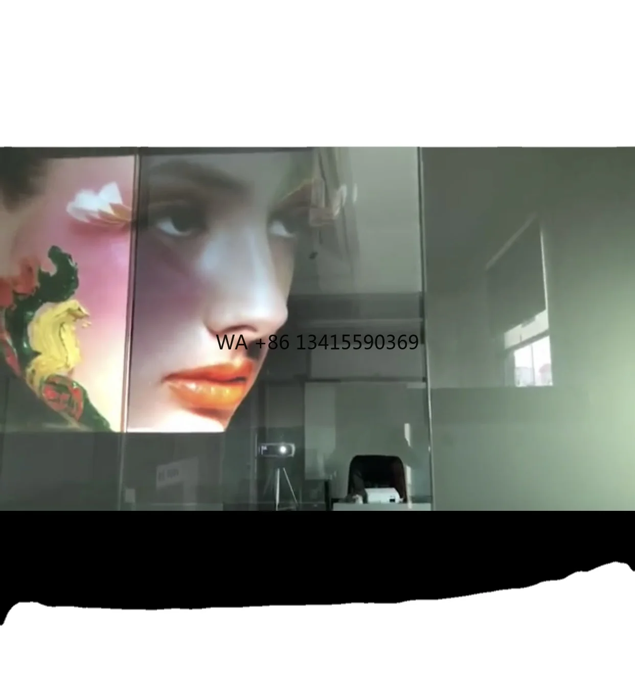 

3D Holographic Projection Window Shop Transparent/Light Grey/Dark Rear Projection/Projector Screen Film With Adhesive Foil
