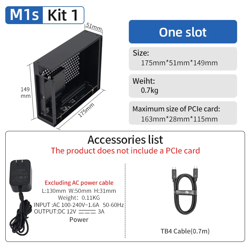 thunderbolt 3 to PCIE 3.0 x 16 PCI-E Expansion box Mini graphics dock stand by Audio card Video card Networking card