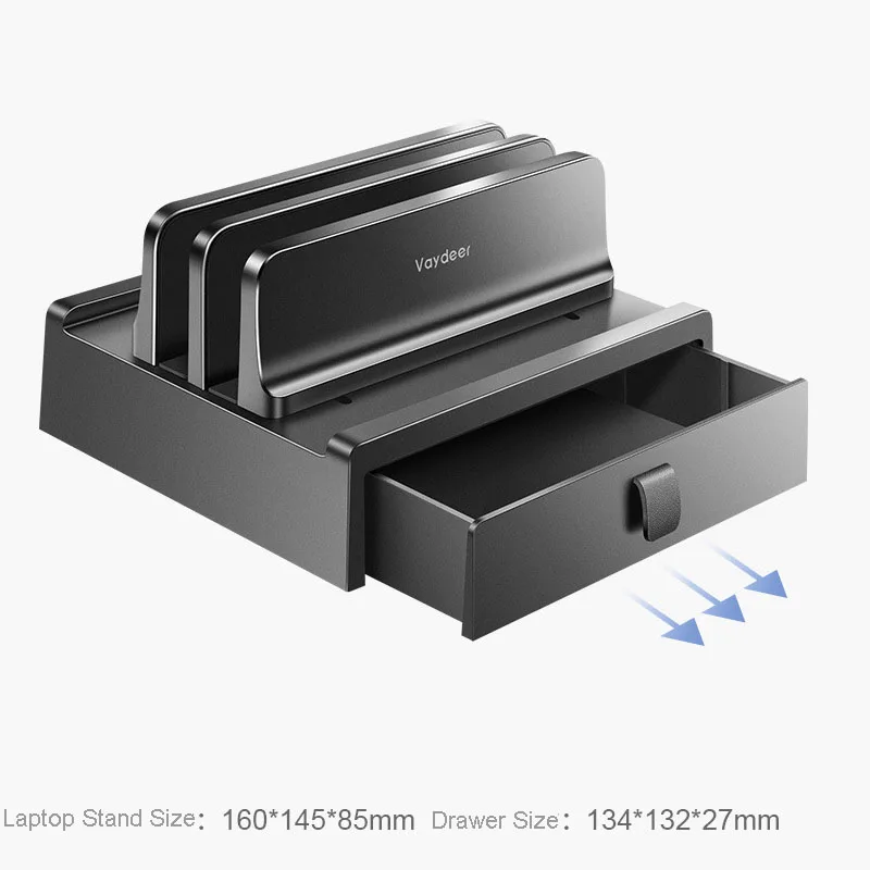 Supporto per Laptop in plastica verticale a doppio slot Vaydeer con cassetti supporto per Rack per Computer per MacBook Pro Base di archiviazione