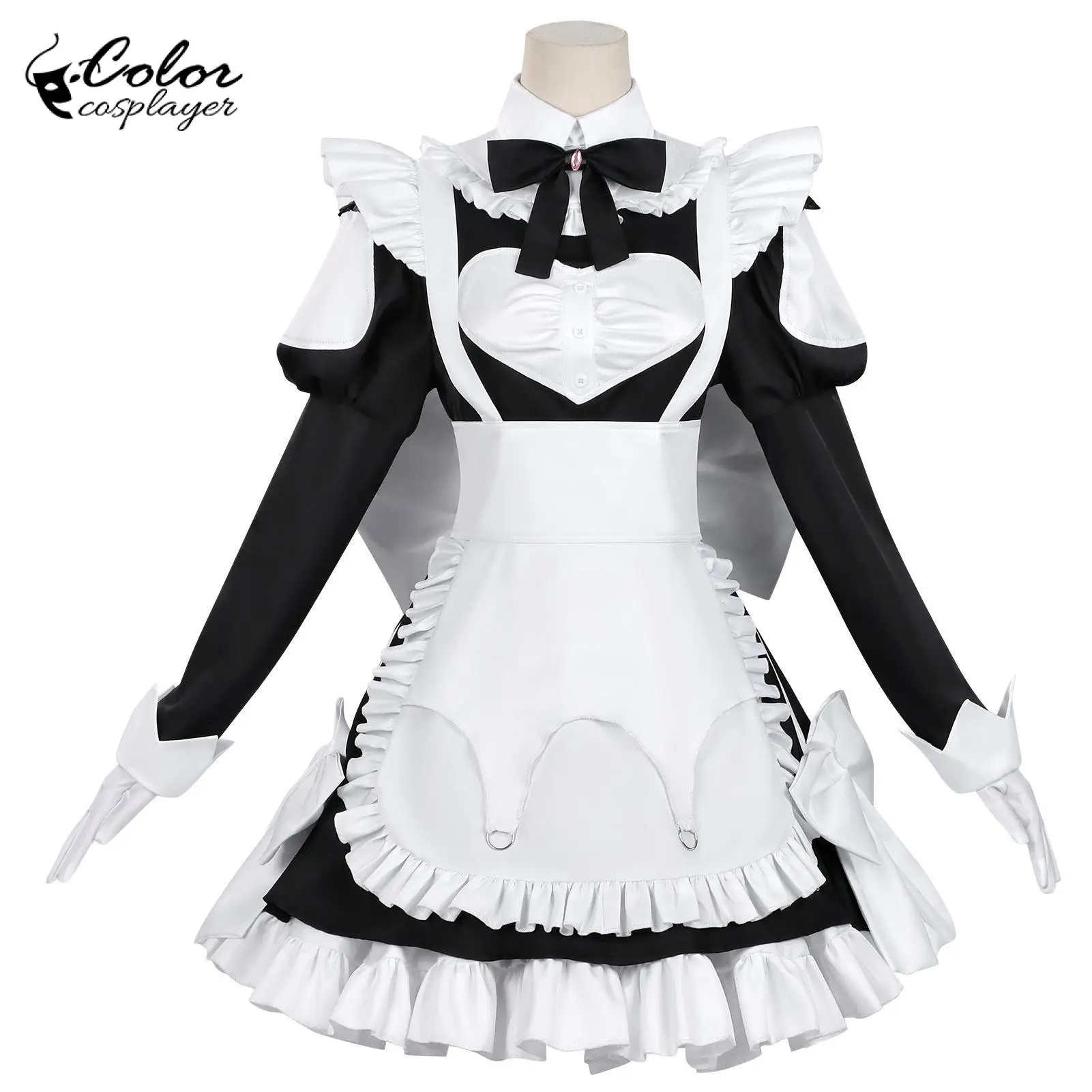 Color Cosplayer Japanese Anime Dress Women Sweet Cosplay Dress Suit Anime Comic Con Maid Lolita Suit Lady Black Game Uniform