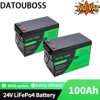 DATOUBOSS LiFePO4 24V 100Ah Battery Pack 3840Wh  15000 Cycles Solar Motorhome Golf Cart Boat Solar Battery IP65 RV Fast Shipping