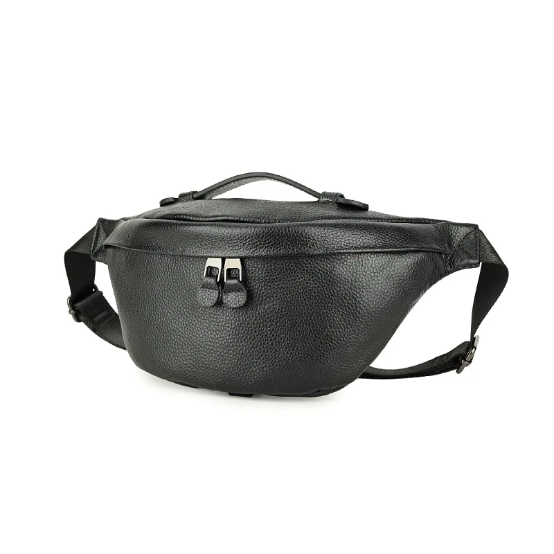 

Genuine Leather Men's Waist Bag Top Layer Cowhide Sports Multi-functional Mobile Phone Casual Crossbody Designer Luxury Bag