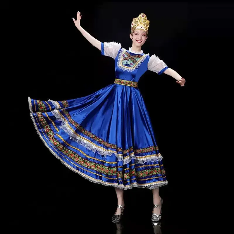 Vestido de traje de baile ruso tradicional, vestidos de escenario de princesa europea, ropa de rendimiento de escenario de Mongolia, elegante y clásico