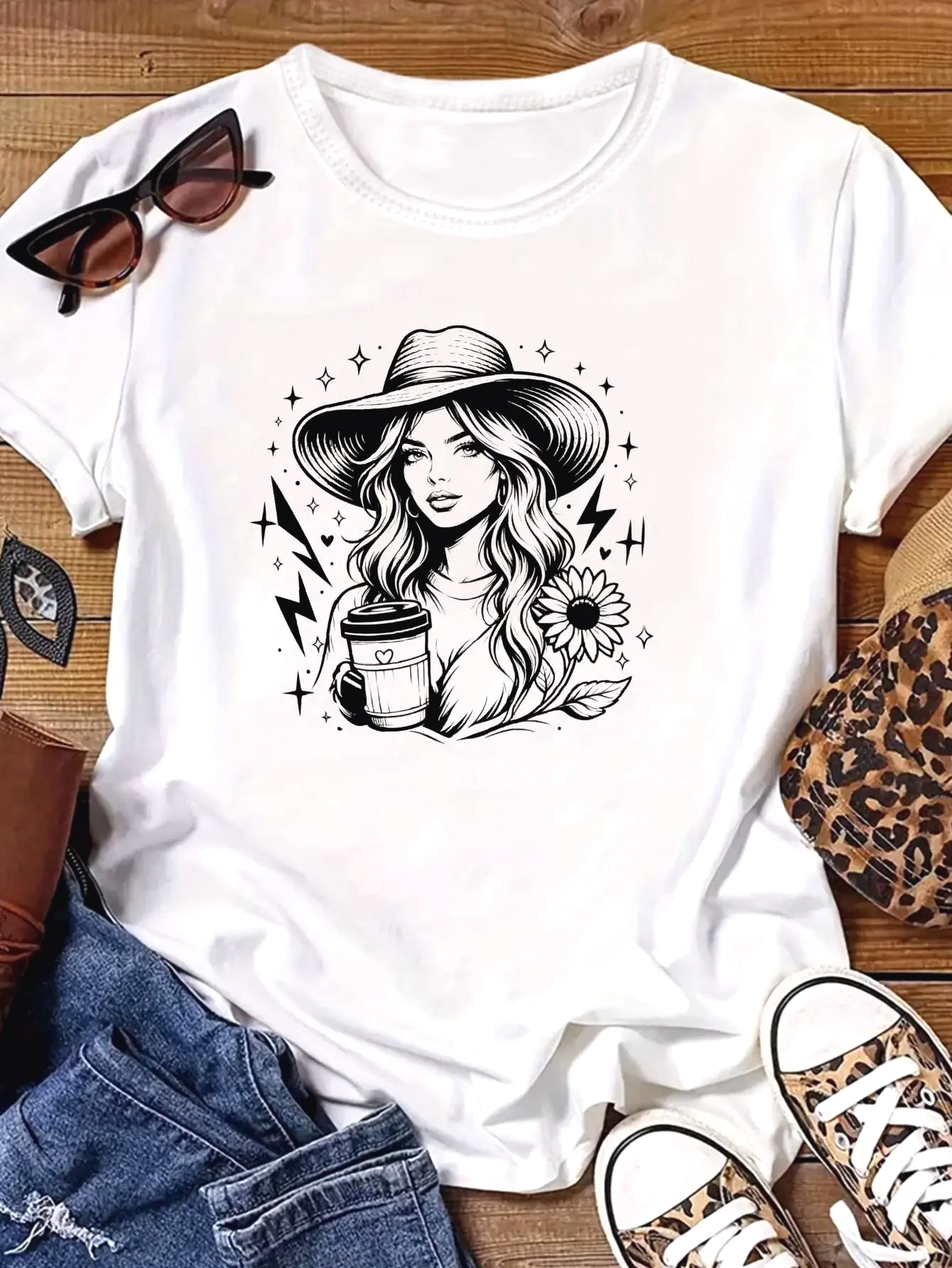 Ukrainische Vyshyvanka Karten-T-Shirt für Damen, Grafisches Ethno-Oberteil, Y2K Ästhetik-Muster, Lässiges Kurzarm-Sommer-Shirt, Günstige Kleidung im Sale – Detail 5