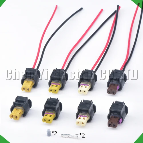 Conector impermeable automático de 2 pines, enchufe de inyector, válvula solenoide VVT, enchufe de árbol de levas 4H 0973702 4F 0973202 07P 973702 Un 07P 973702 Para VW