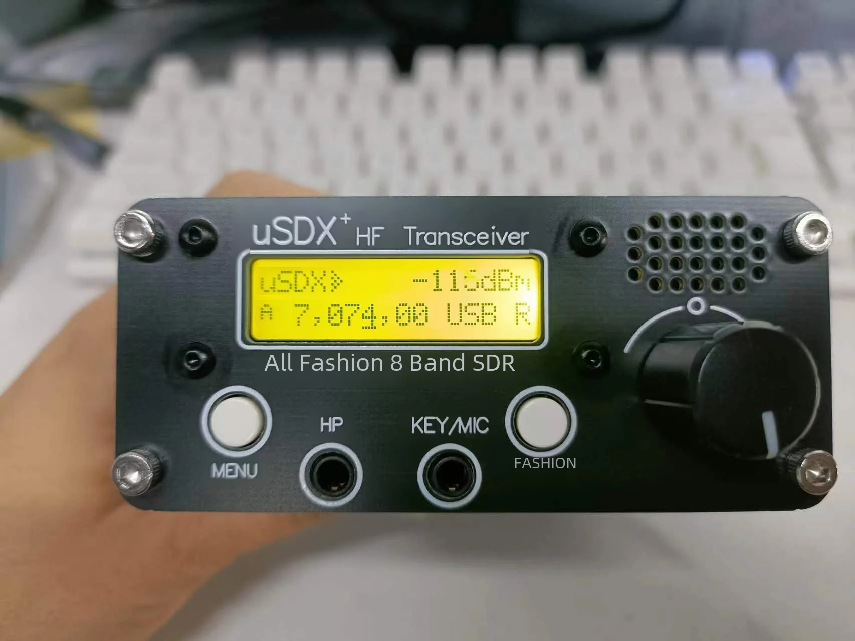 جهاز إرسال واستقبال Usdr Usdxplus V2 8-band Sdr Hf Ssb Qrp جهاز استقبال عالي التردد على الموجات القصيرة LCD