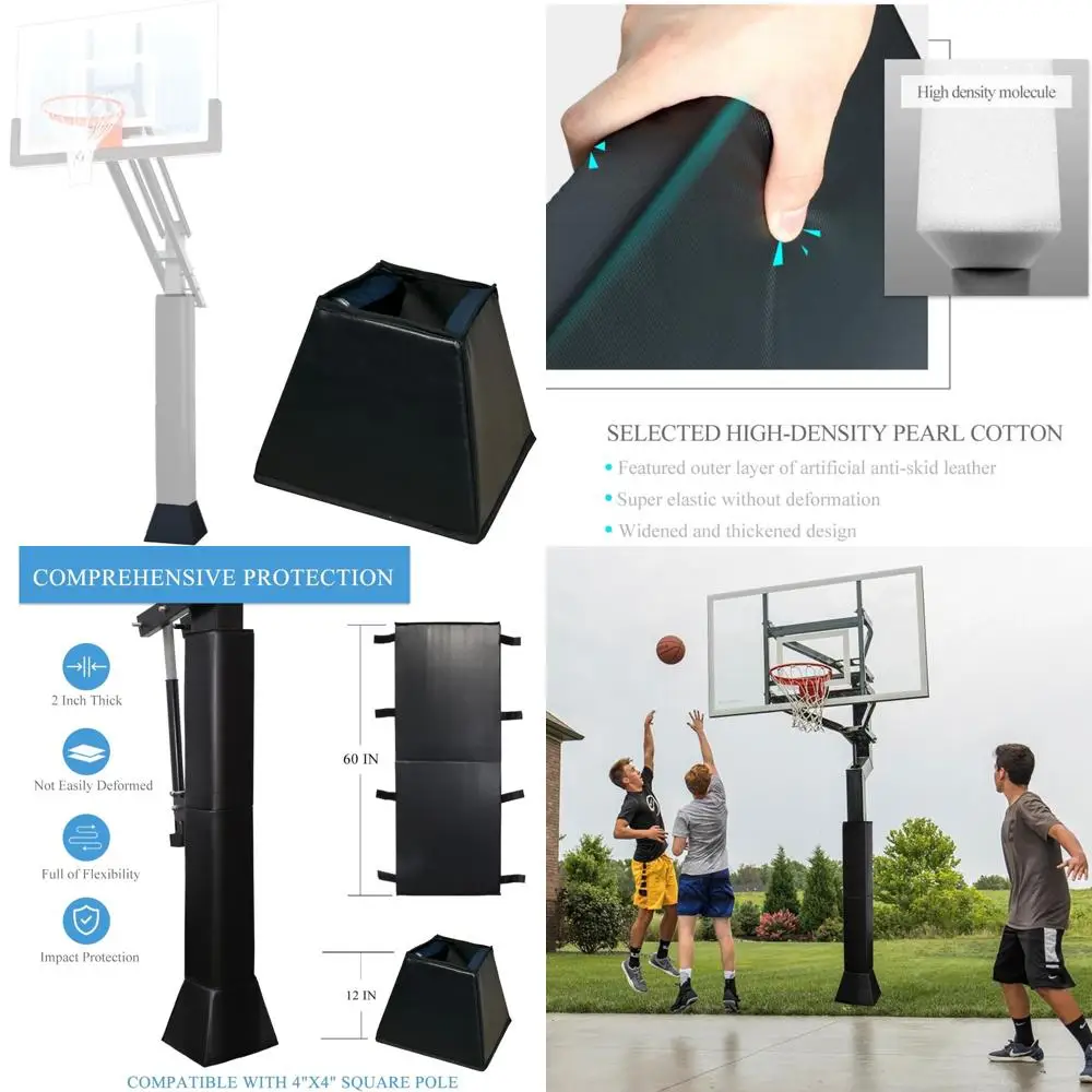 

Durable UV-Resistant Basketball Pole Padding for Square Poles, Sizes 4x4, 5x5, 6x6, 6x8, 8x8, Suitable for Square Pole and Base