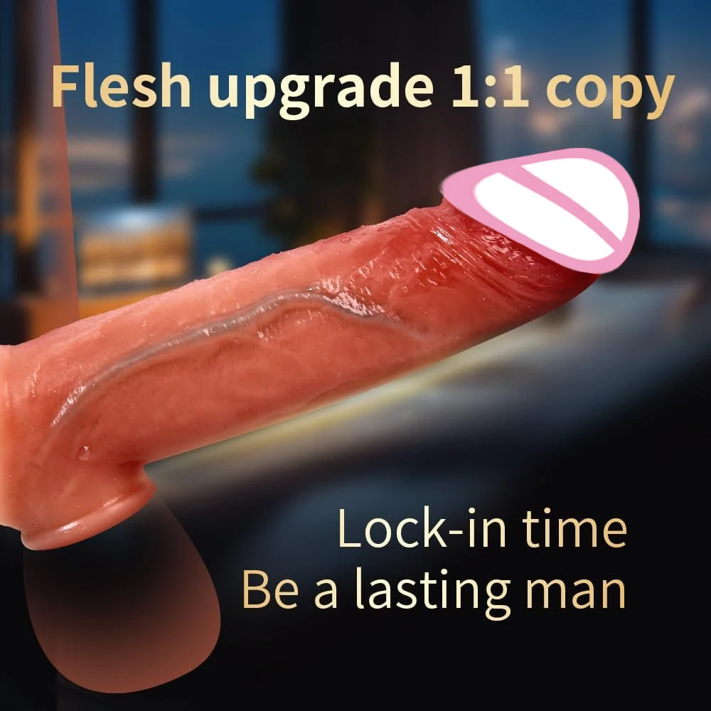 Realistic Super Huge Penis Sleeve Big Dildo Growth Penis Delayed Ejection Extend Penis Reusable Enlarger Silicone Condom Male Se view 2