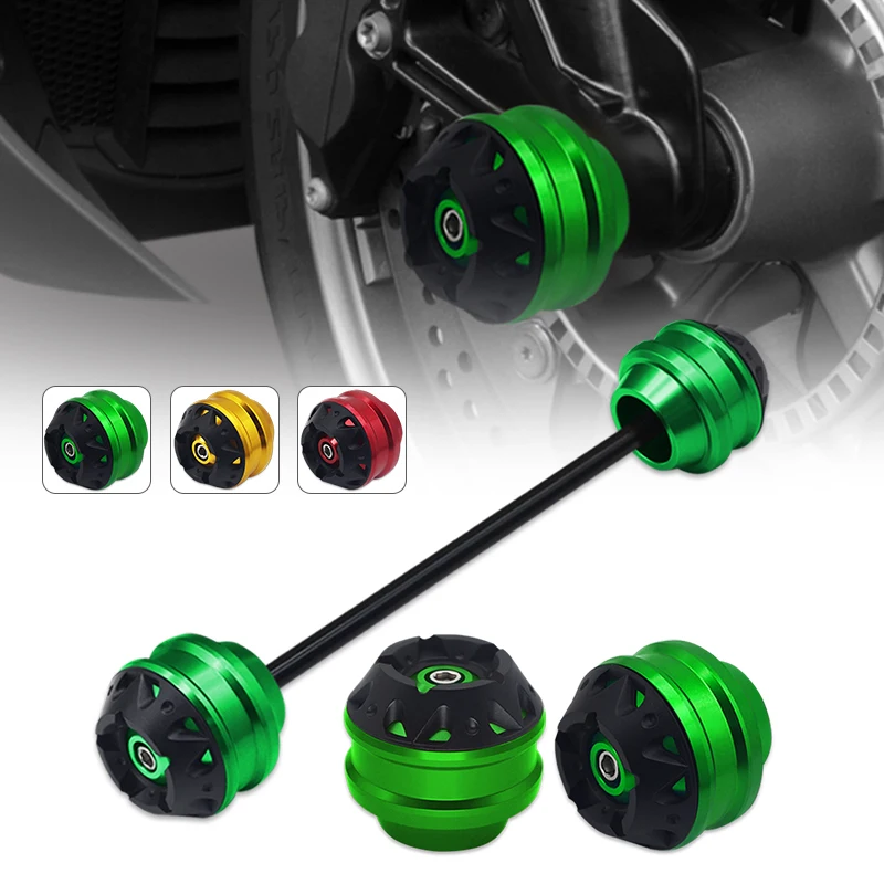 

Motorcycle Front & Rear Wheel Fork Axle Sliders Cap Crash Pad Protector For Z650 Z650RS Z800 ninja1000 NINJA650