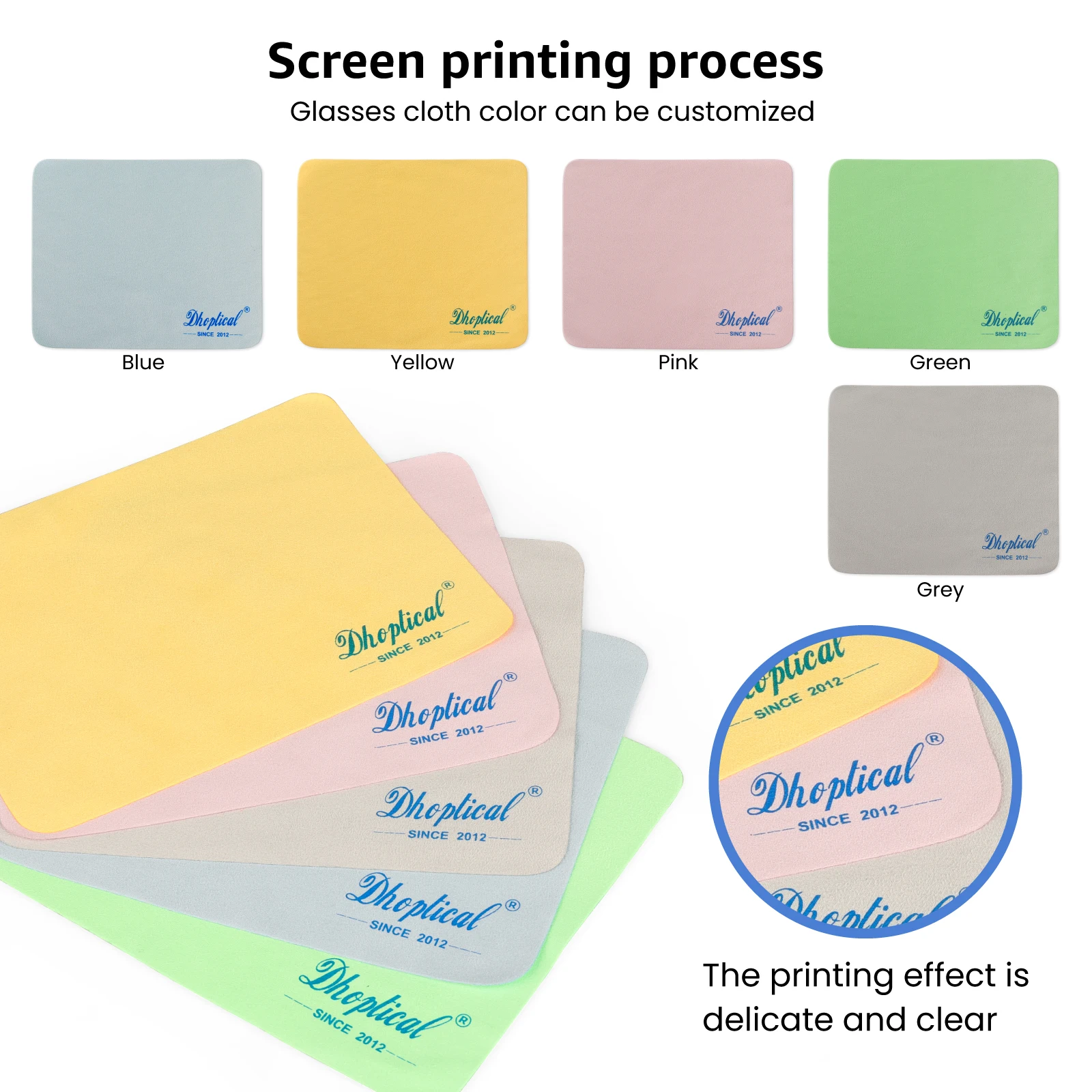 (1000 Pcs) Custom Logo Lens Cleaning Cloth 15CM*18CM Suede Cloth  Customized Screen Embossed Print