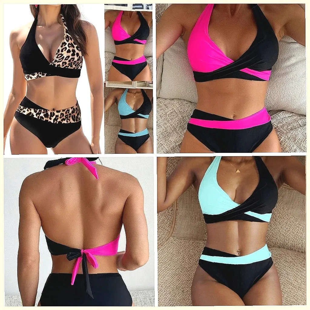 women's-sexy-backless-bikini-set-cross-strap-two-piece-swimwear-beach-bathing-suit