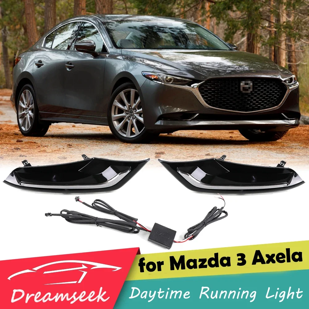 

LED DRL Day Light Fog Lamp for Mazda 3 Sedan 2019+ Daytime Running Light with Dynamic Sequential Turn Signal
