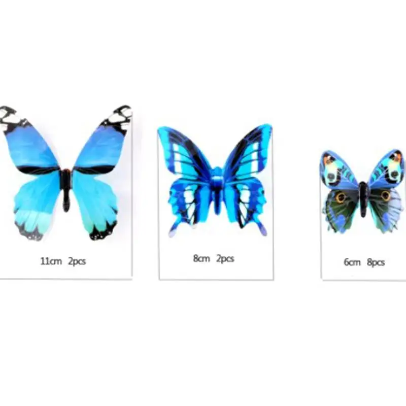 12Pcs Fashion 3D Luminous Butterfly Creative Wall Sticker For DIY Wall Stickers Modern Wall Art Home Decorations DIY Gift