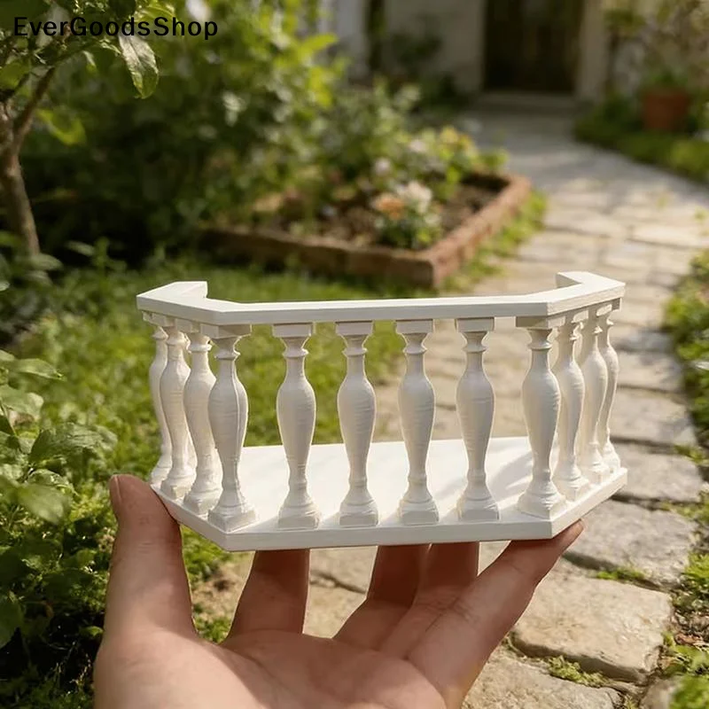 Miniature Dollhouse Balcony With Railing European Balcony Suitable For Collectors, Miniature Scenes, DIY Dollhouse Accessories