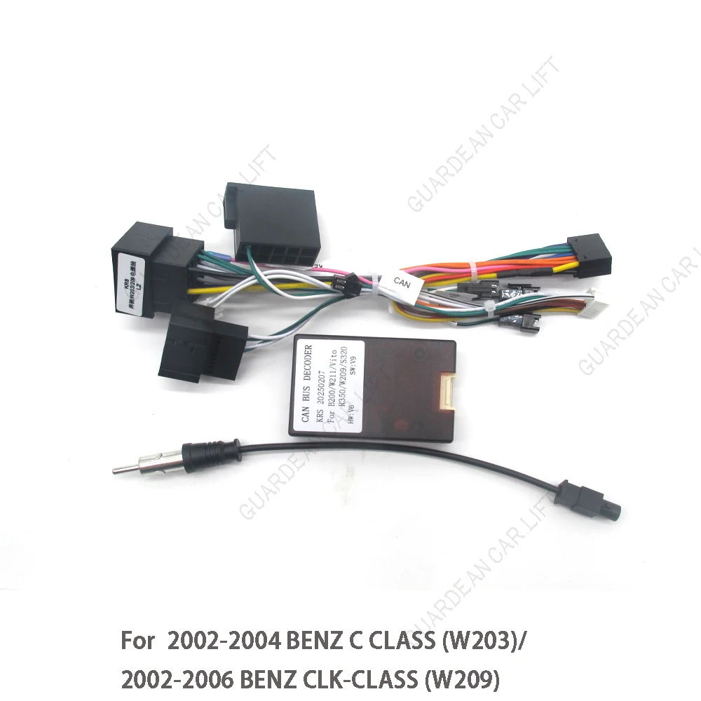 For Mercedes-Benz W209(02-06)/W203(01-04) 16 Pin Android Radio Wiring Harness Adapter with CAN Bus Decoder