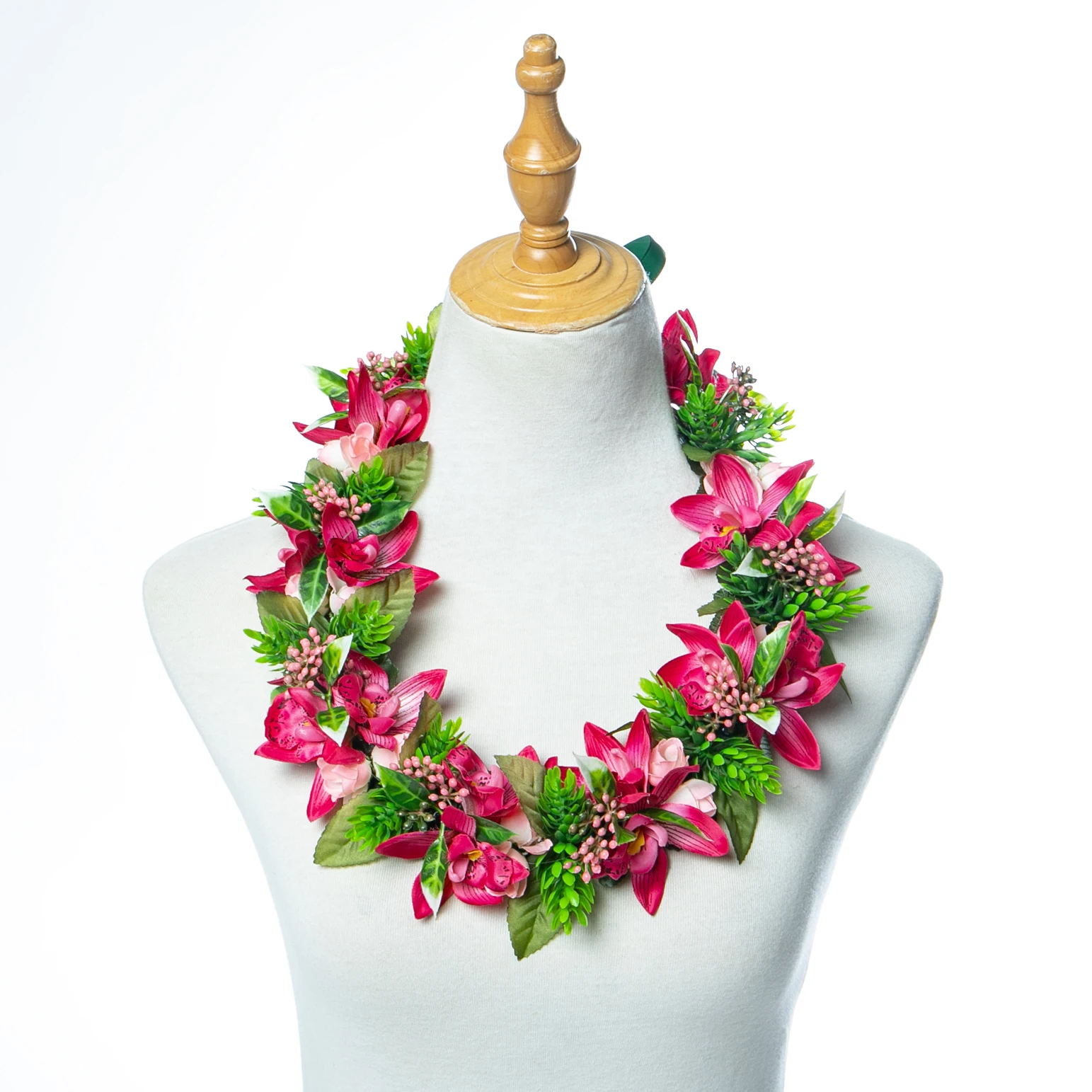 Hot Selling Artificial Silk Rose Flower Short Lei Hawaii Necklace Lady Festival Party Hula Performance Leis Hairclip Headband
