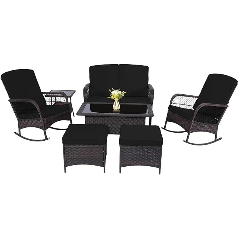 

Patio Furniture Set Outdoor Rattan Chair Wicker Sofa Garden Conversation Bistro Sets W/Loveseat for Yard,Pool or Backyard