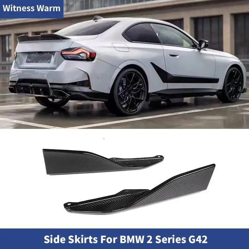 Extensions de pare-chocs latéraux en fibre de carbone sèche pour BMW, jupes latérales, kit de carrosserie, BMW Série 2, 2 portes, G42, 2022-Up