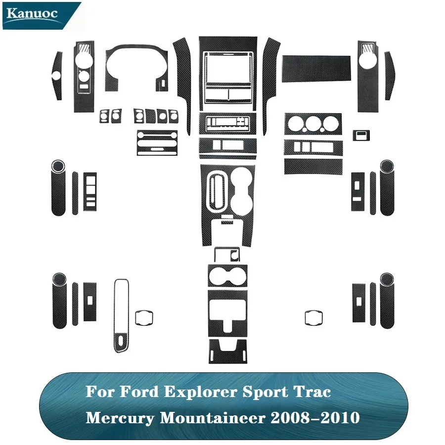 

Decorative Black Carbon Fiber Stickers For Ford Explorer Sport Trac Mercury Mountaineer 2008-2010 Car Interior Accessories