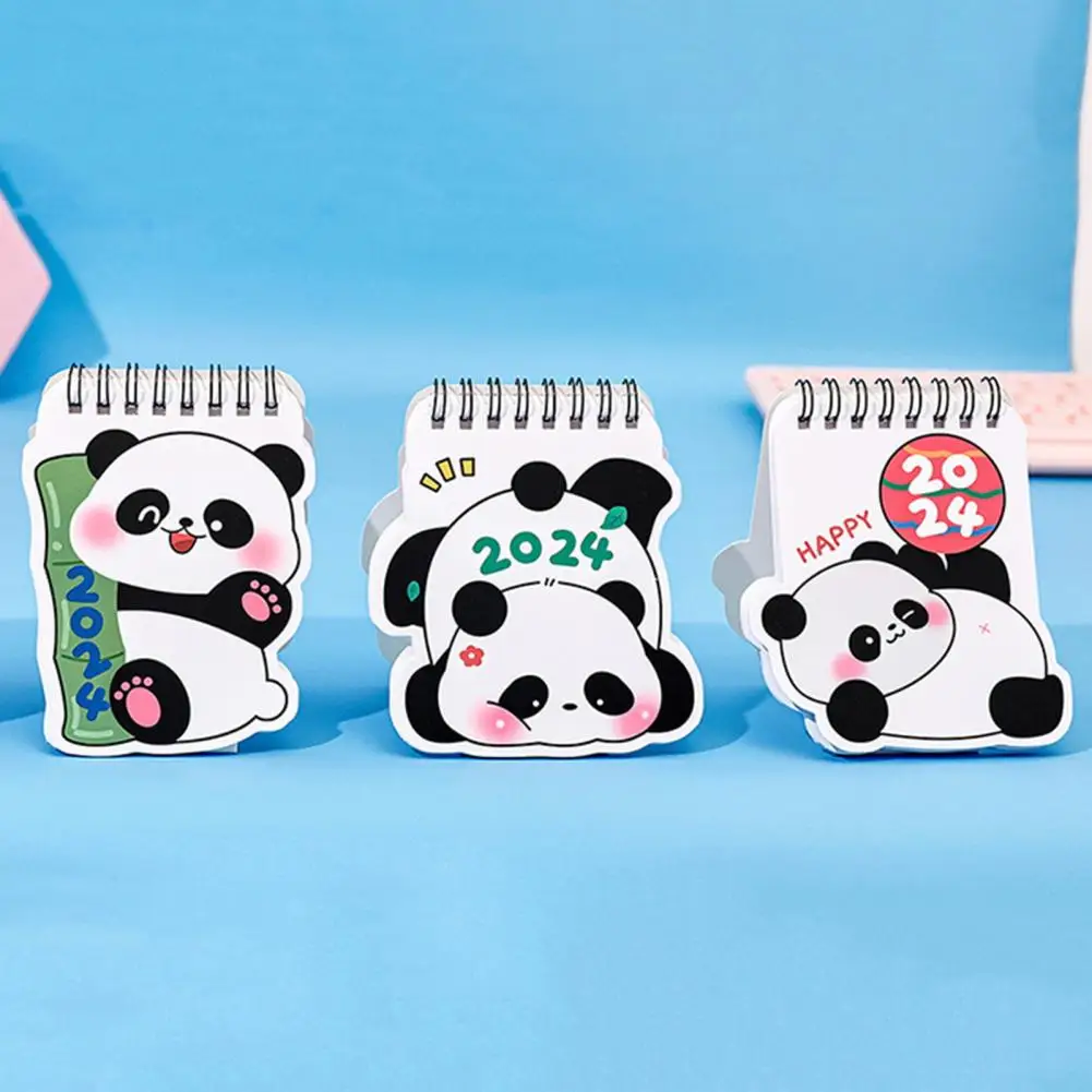 

Desk Calendar for Students Time Management Tool 2024 Desk Calendars Cute Panda Pattern Standing Academic Year Planner for Home