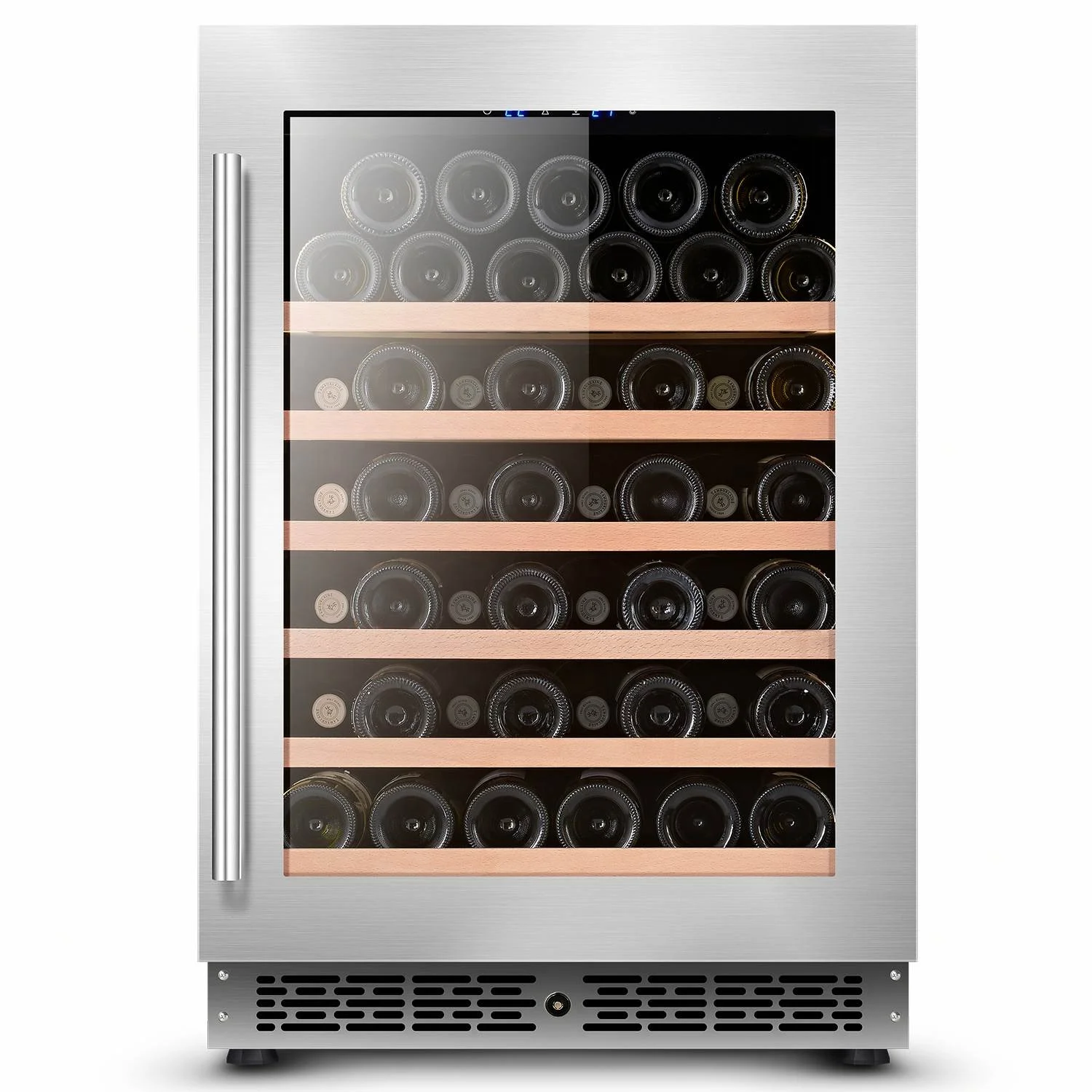140L Outdoor Kitchen Stainless Steel Wine Cooler Air-Cooled 53 Bottle Capacity For Hotels Cars Household Use Constant