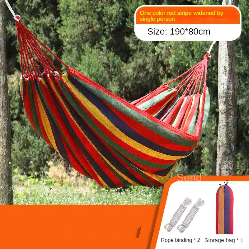 Outdoor Camping Equipment Colored Double Canvas Hammock College Student Dormitory Chair Anti Rollover Hammock