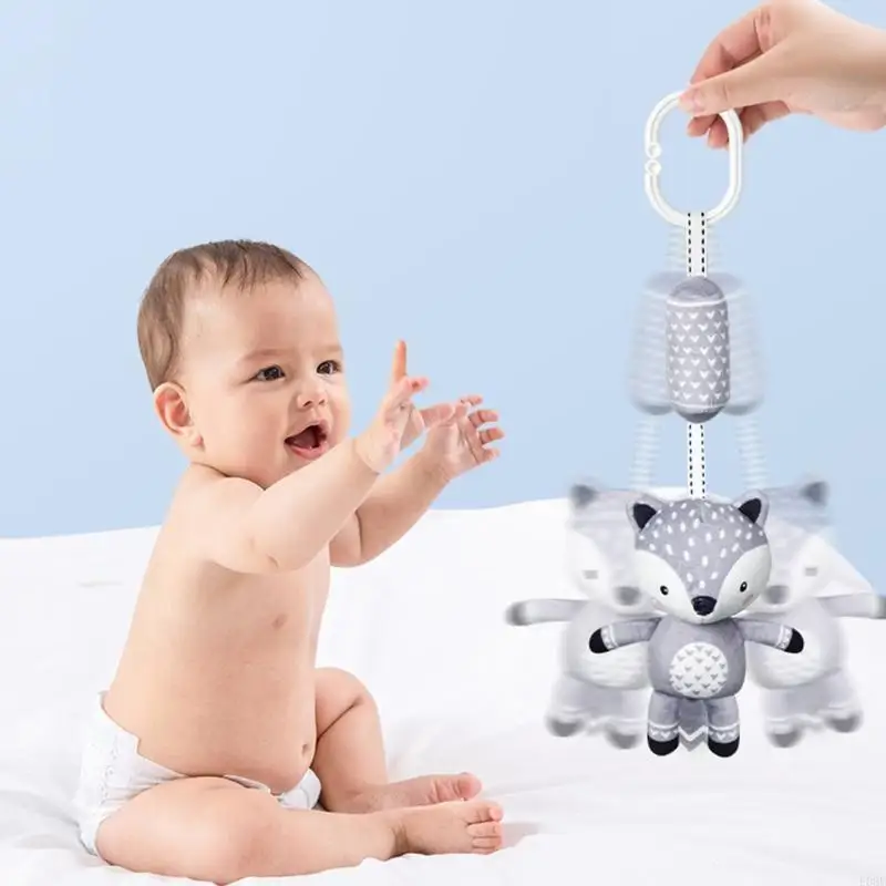 E06F Baby Stroller Mobile Rattle Pushchair Pram Pendant Bed Cartoon Animal for Doll Infants Crib Hanging Educational