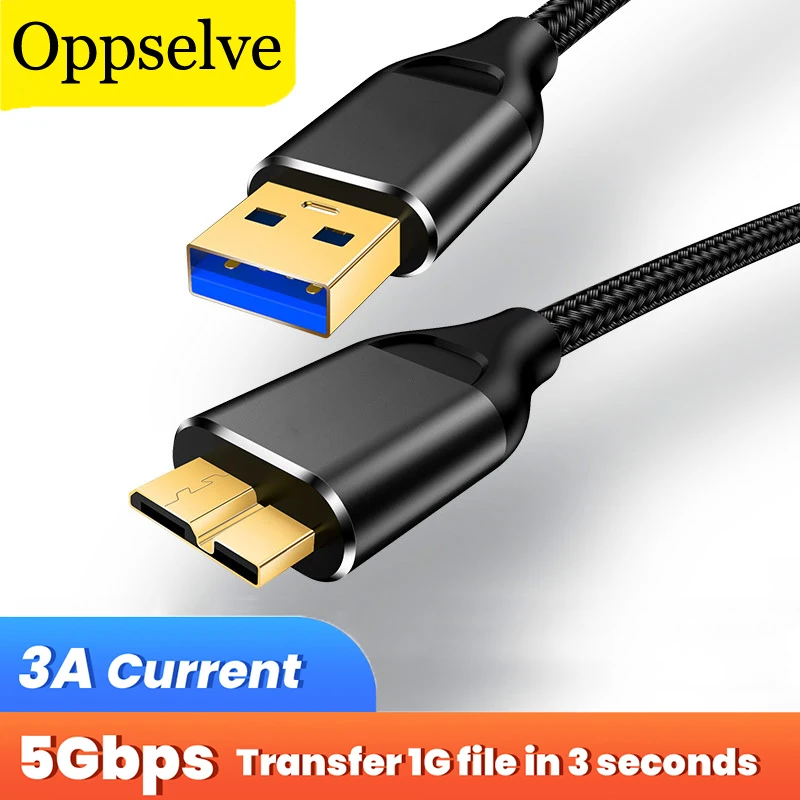 USB 3.0 Micro B Cable to Type A Micro Cable For Samsung S5 Note3 Wire 5Gbps Data Transfer Fast Charger Cord for Hard Drive Disk