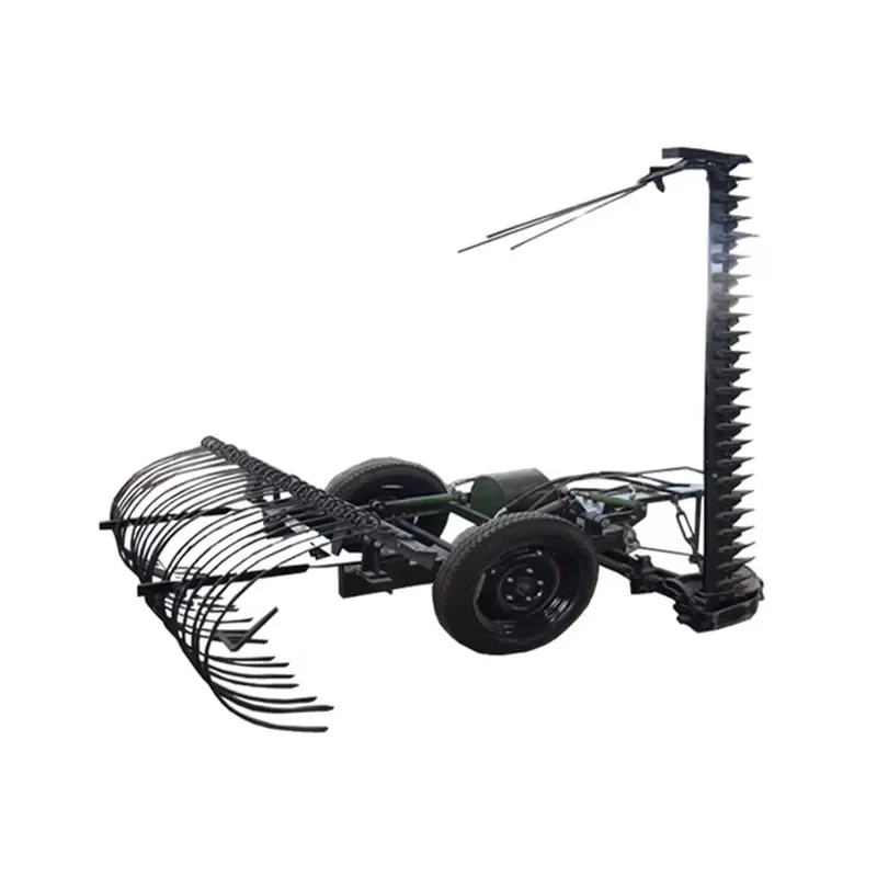2-in-1 Electric Lawn Mower with Adjustable Rake Attachment Heavy-Duty Grass Trimmer Debris Collector Cordless Garden Tool Set
