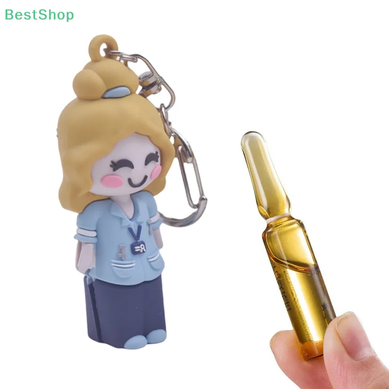 Medical Shape Ampoule Bottle Opener Nurse Doctor Special Rubber Syringe Cutter Bottle Opener Keychain Two-in-one Multifunctional