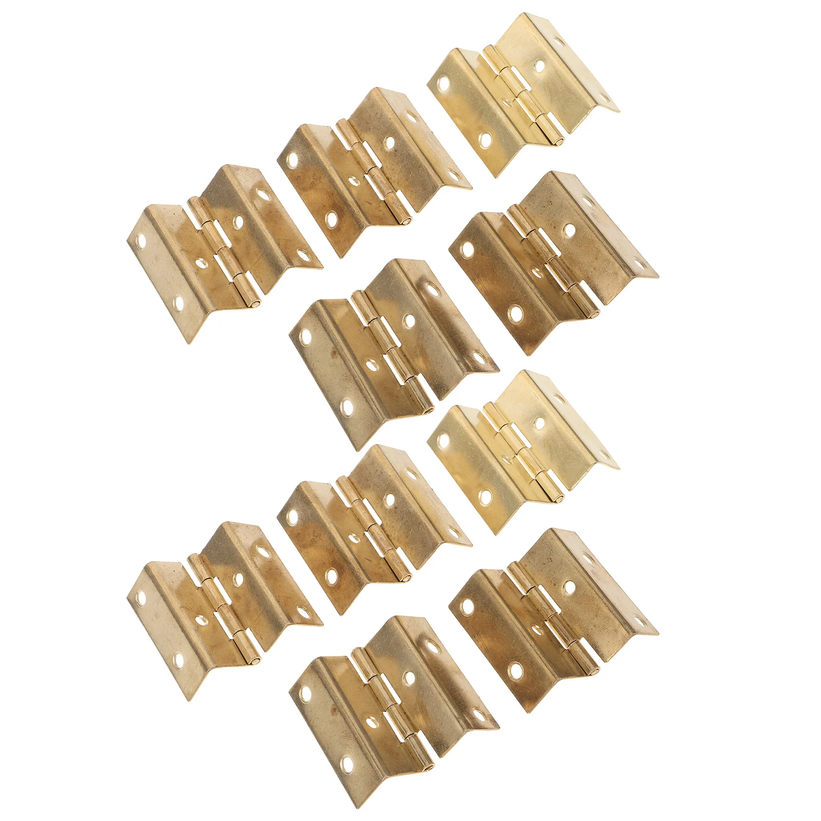 

10Pcs Right Angle Hinges Four-Fold Metal Cabinet Door Hinges 180 Degree Opening for Wardrobe Cupboard Folding Furniture Bedroom