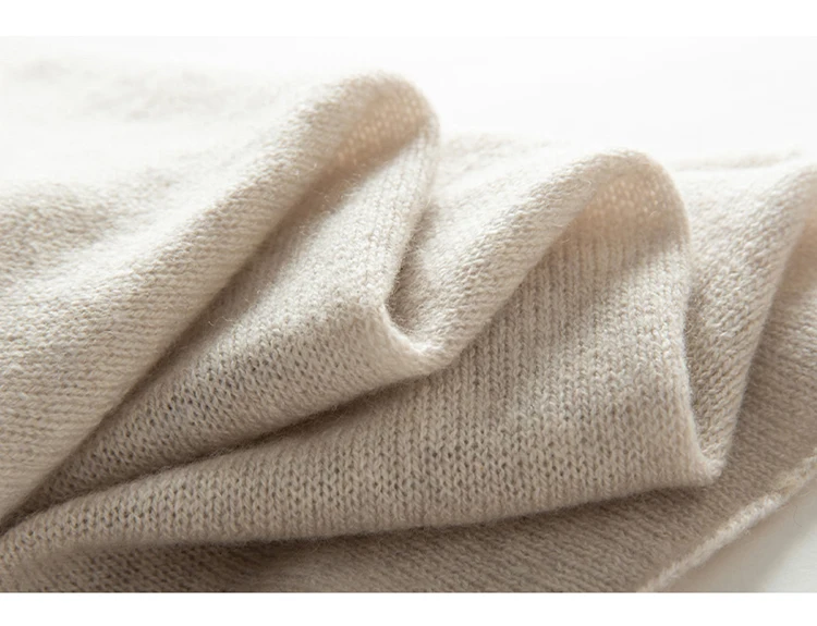 Damen-Schlauchschal aus 100 % Kaschmir, leichter Kamin-Schal, Halsmanschette, wärmer, Wasserfallausschnitt, Schlaufe, weiche Strick-Accessoires für Kinder – Detail 3