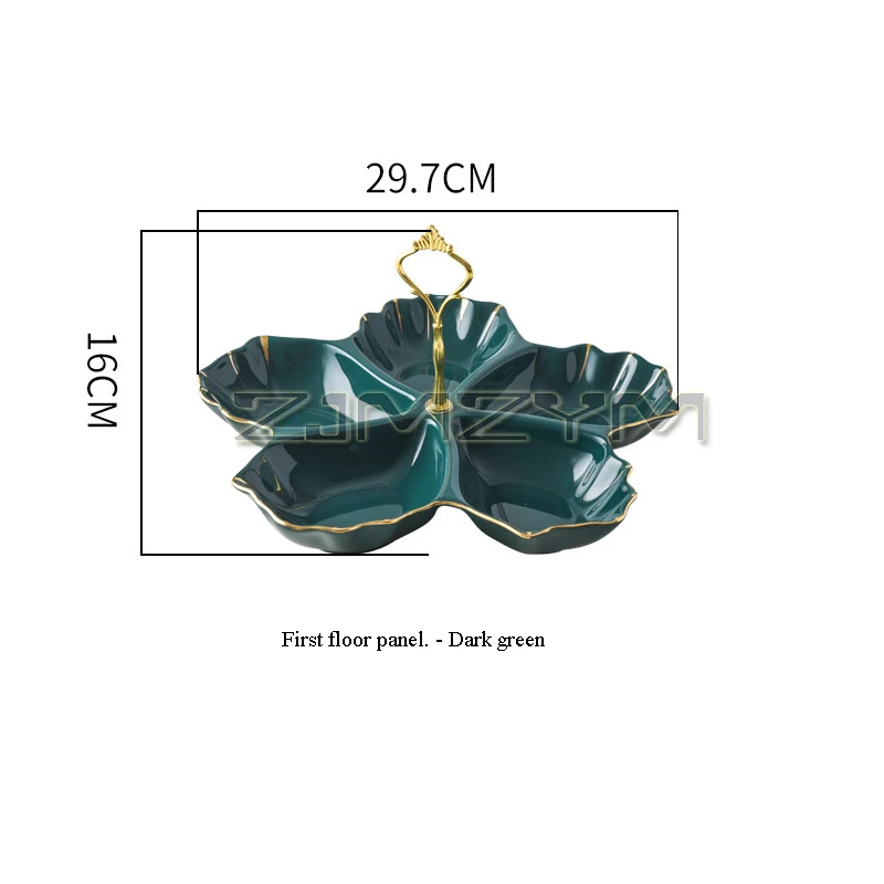 1/2/3 Tier Fruit Plate Light Luxury Nordic Ceramic Cake Plate Multi-Layer Grid Dried Stand For Wedding Party Dessert Platter