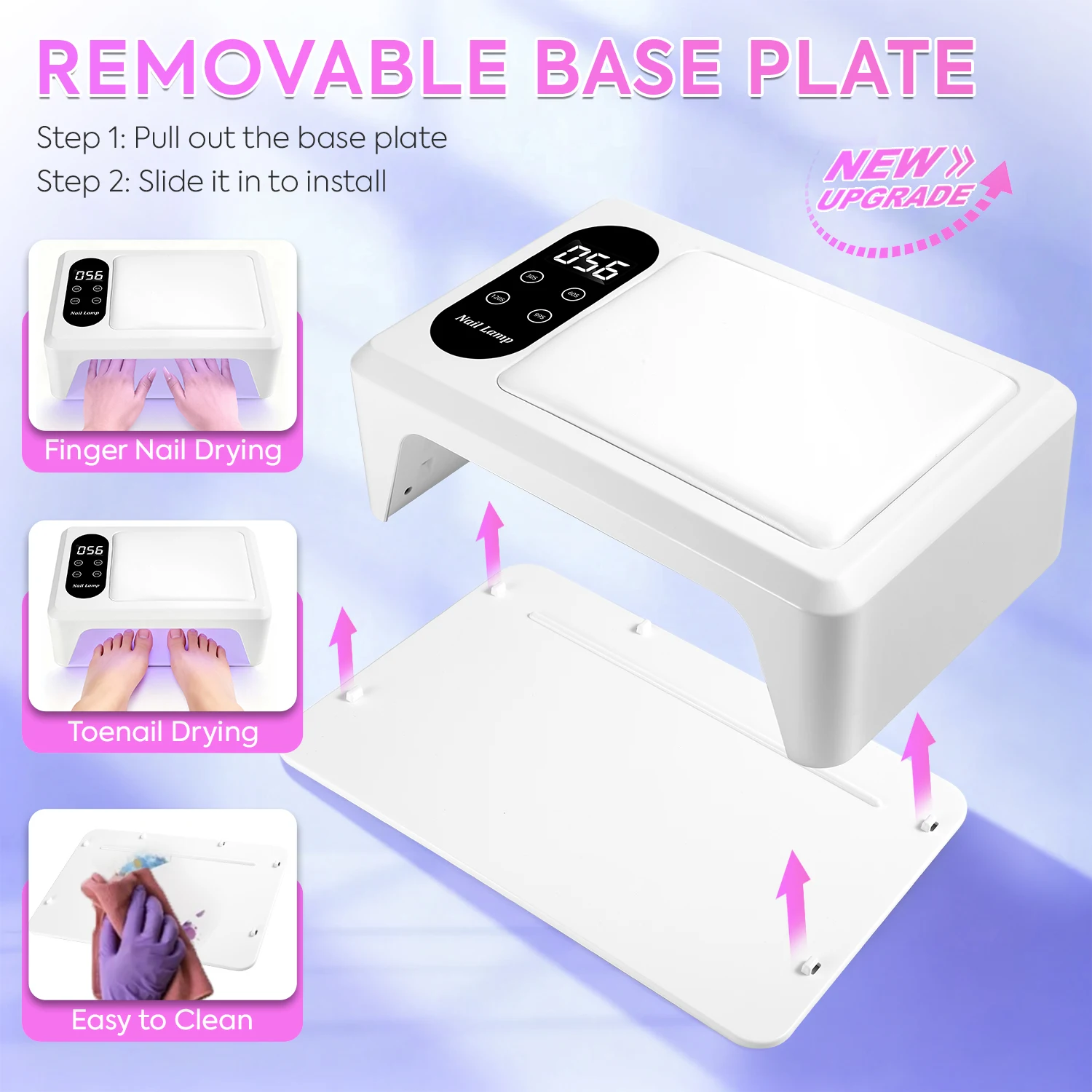 288 واط الأشعة فوق البنفسجية LED مصباح للأظافر 96 المصابيح مجفف الأظافر مع مساحة كبيرة مانيكير مصباح 4 إعدادات الموقت الأظافر لأدوات صالون الأظافر