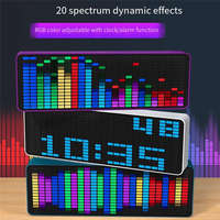 AASS-Color LED Music Spectrum Electronic Clock Sound Control Rhythm Light 1624 RGB Pickup Atmosphere Level Indicator, Purple Dur