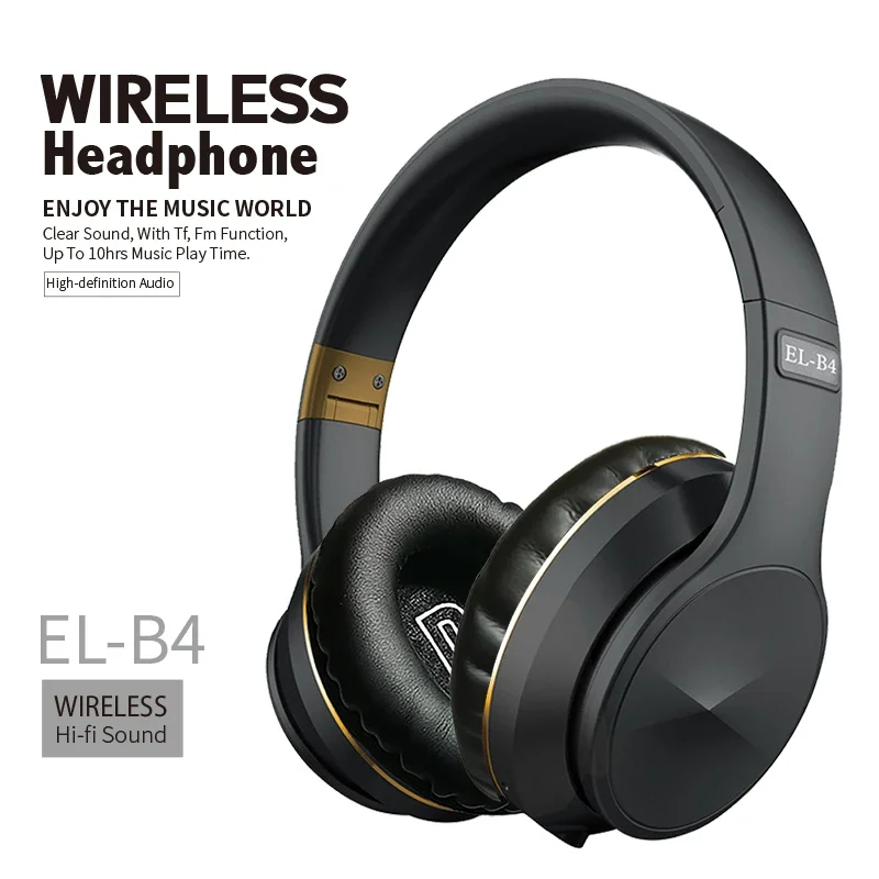 

EL-B4 Headset HiFi Wireless 3D Stereo Headphone Foldable Devices With 3.5mm Audio Cable Bluetooth/Wired/TF Card