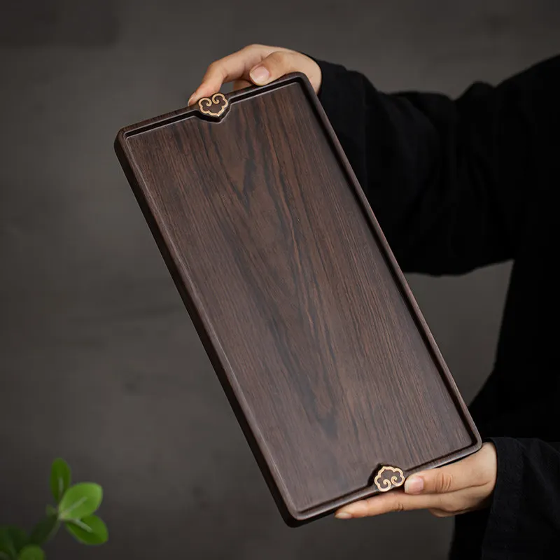 Solid Wood Tea Tray Small Mini Home Black Living Room Tea Tray Home Multipurpose Serving holz tablett rechteckig Wooden Trays