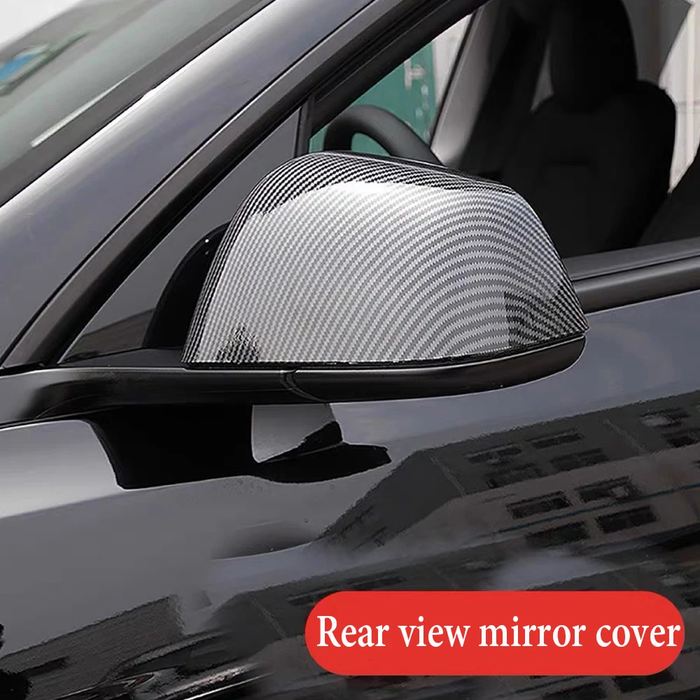 

Carbon Fiber Car Side Door Mirror Cover For Tesla Model 3 Model Y Auto Exterior Accessories Sides Rearview Cover