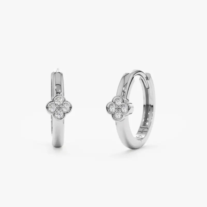 OXTAO Certified Moissanite Lucky Four-leaf Necklaces Earrings Bracelet for Women 100% S925 Silver Jewelry Accessory Sets - Image 48