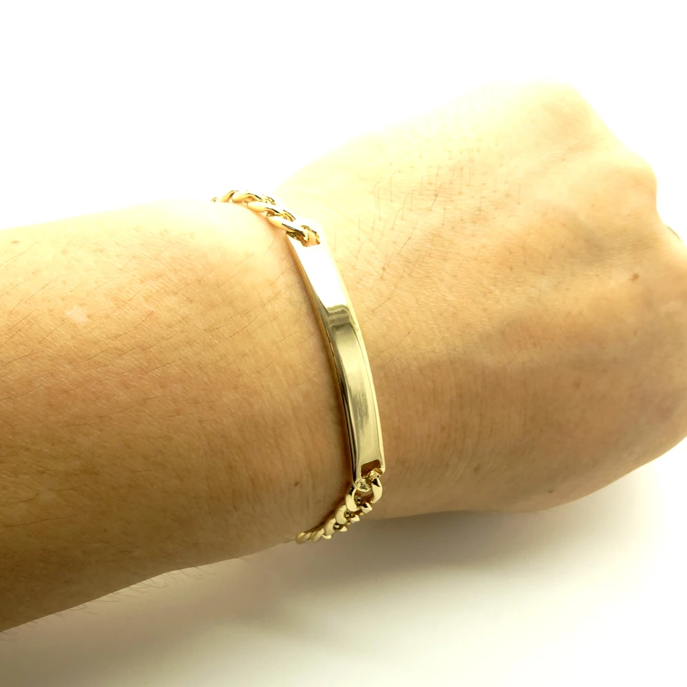 18K Gold Plated Bracelet Stainless Steel 6MM ID Bangle 8\