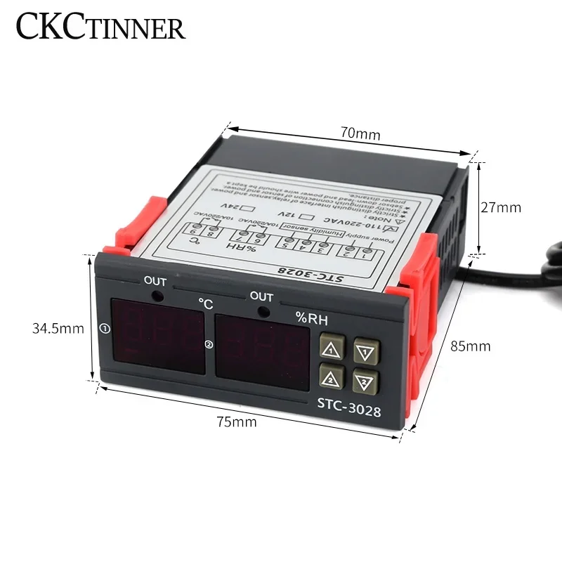 STC-3028 LED Digital Thermostat Temperature Controller Thermoregulator Relay Heating Cooling for Incubator AC 110-220V NTC