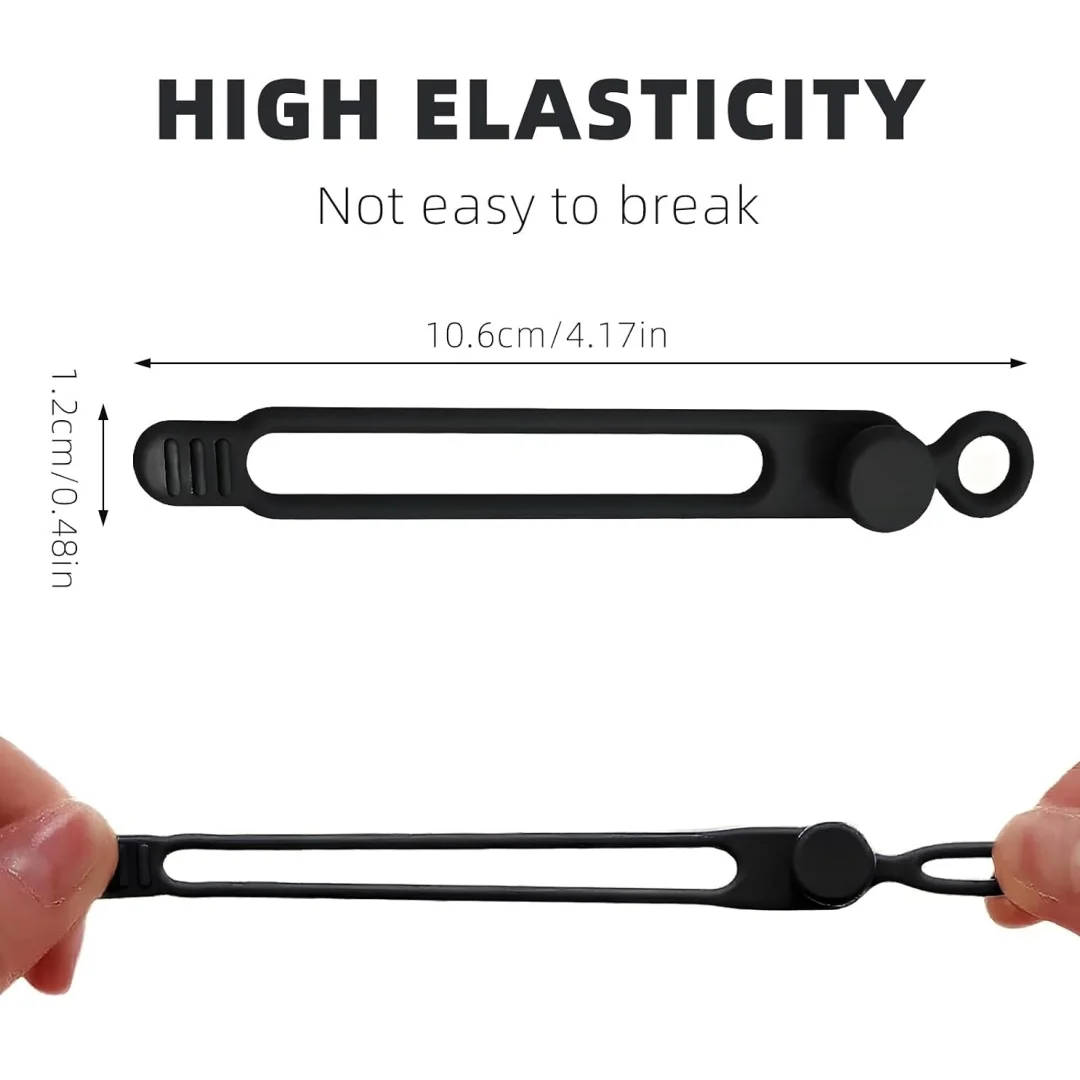 Data cable organizer, elastic silicone cable tie, reusable cable tie, cable organizer for bundling and fastening headphones