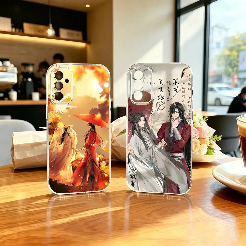 BL Anieme Heaven Official's Blessing TGCF  Stand Phone Case Transparent TPU For Samsung A71, A70, A52, A51, A40, A30, A20