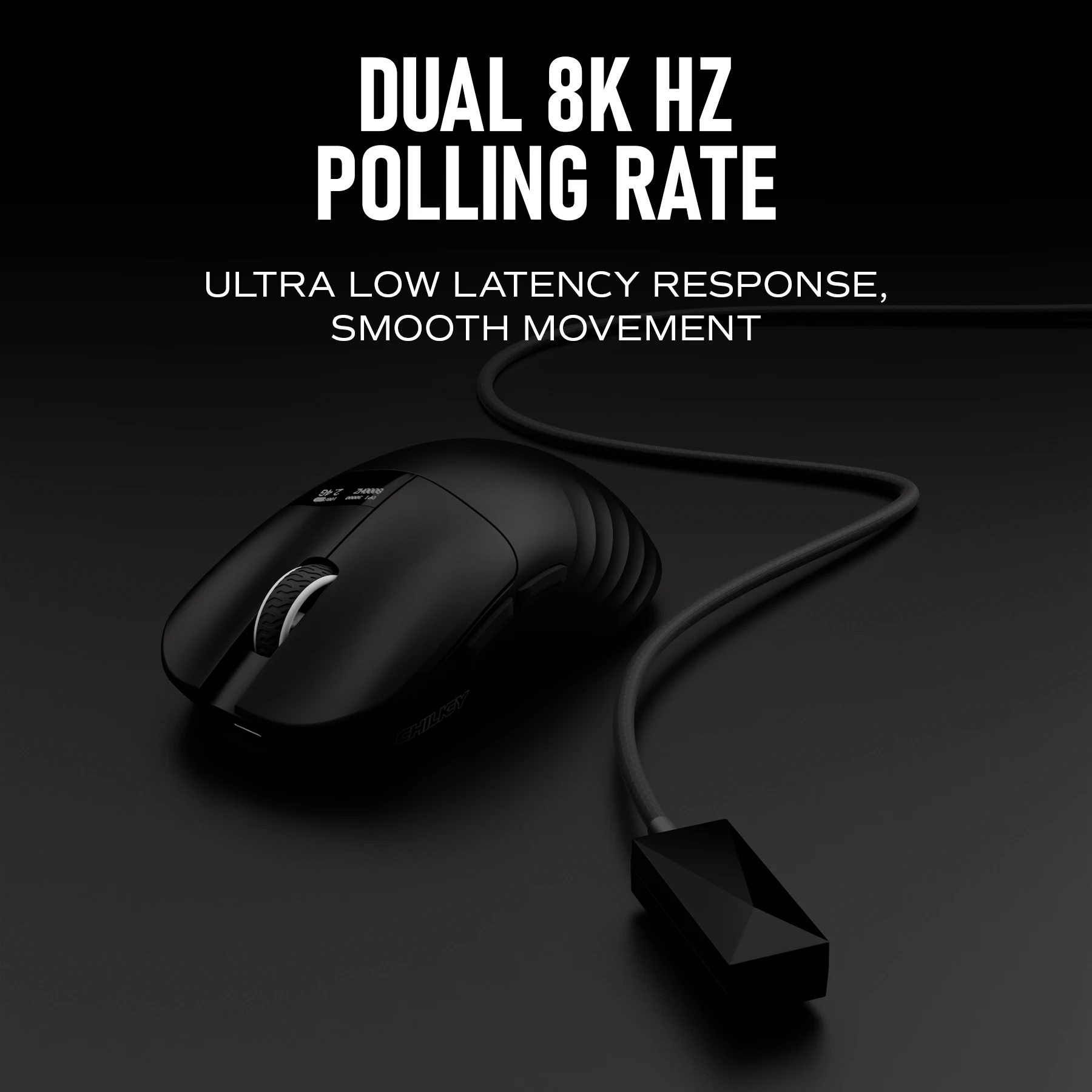 Chilkey Glacier LW 8K Wireless Gaming Mouse with Screen - 49g Super Lightweight - Dual 8K Polling - 30K DPI Optical Sensor - Image 3