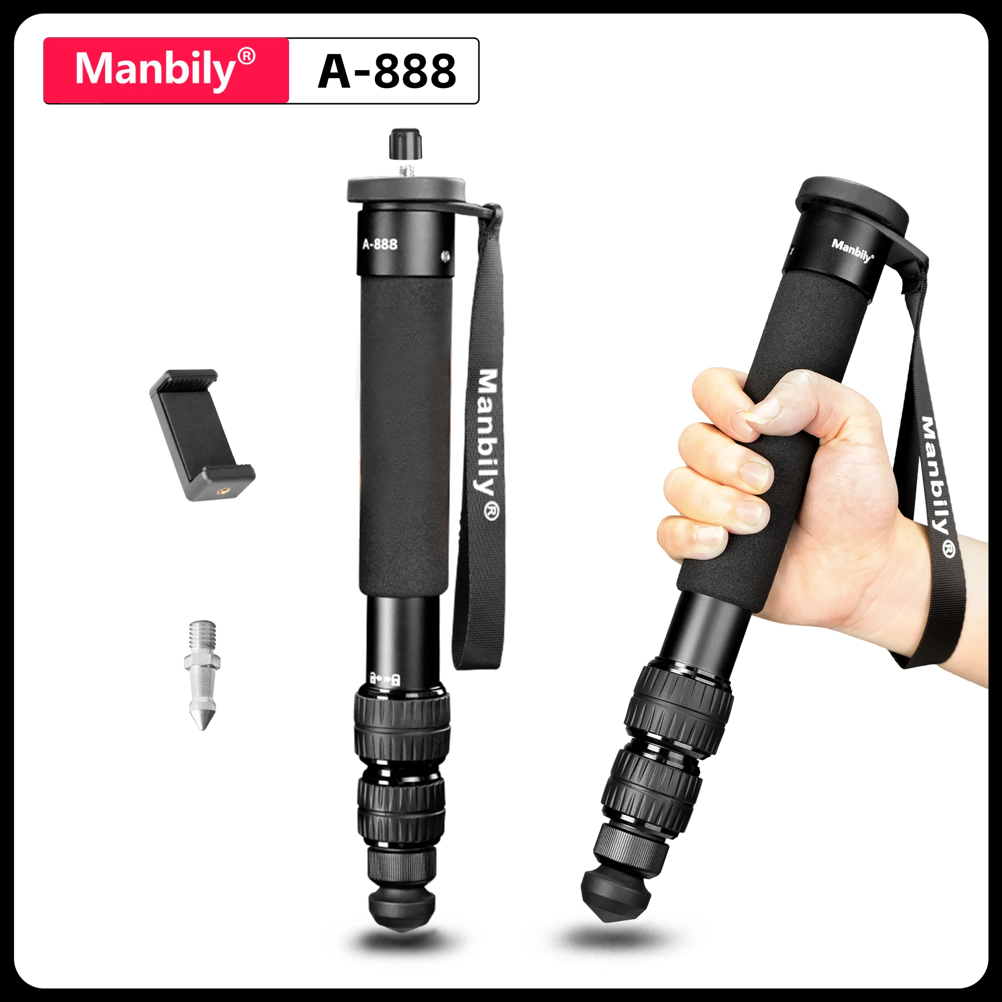

Manbily Portable Lightweight Monopod Aluminium For DSLR Camera Sony Storage 32cm Tripod Selfie Stick