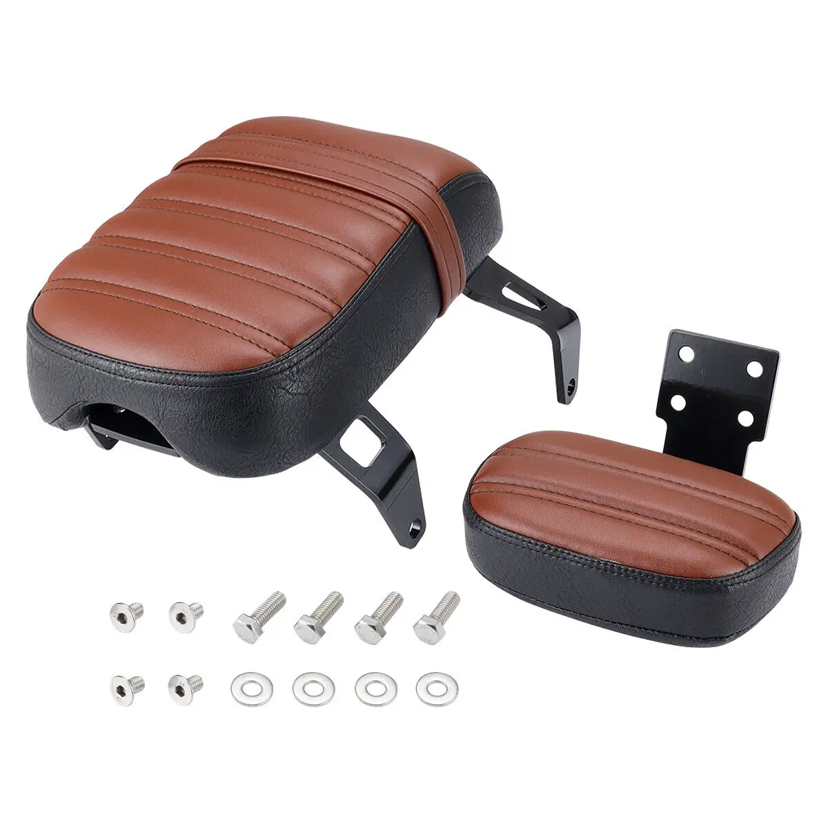 Asiento de pasajero para motocicleta, respaldo de cuero con almohadilla de respaldo Compatible con Indian Scout Bobber 2018-2021