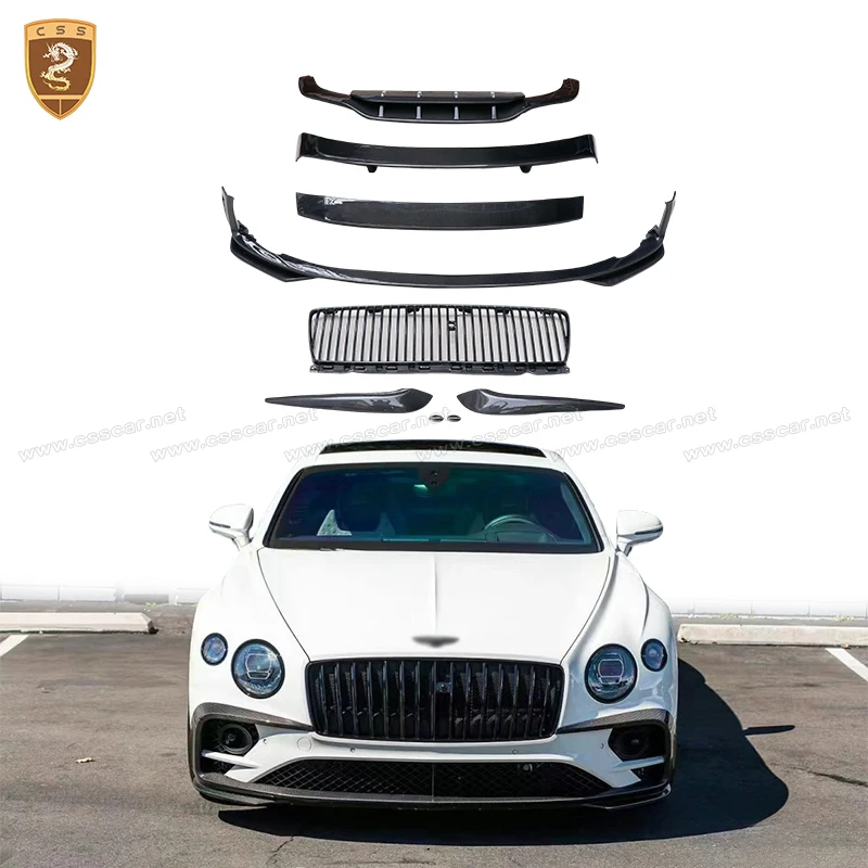 

Сухое углеродное волокно Bodykit для Bentley Continental GT 2019 - 2024 тюнинг MSY задний Спиннер крыло передний бампер решетка Центральная сетка