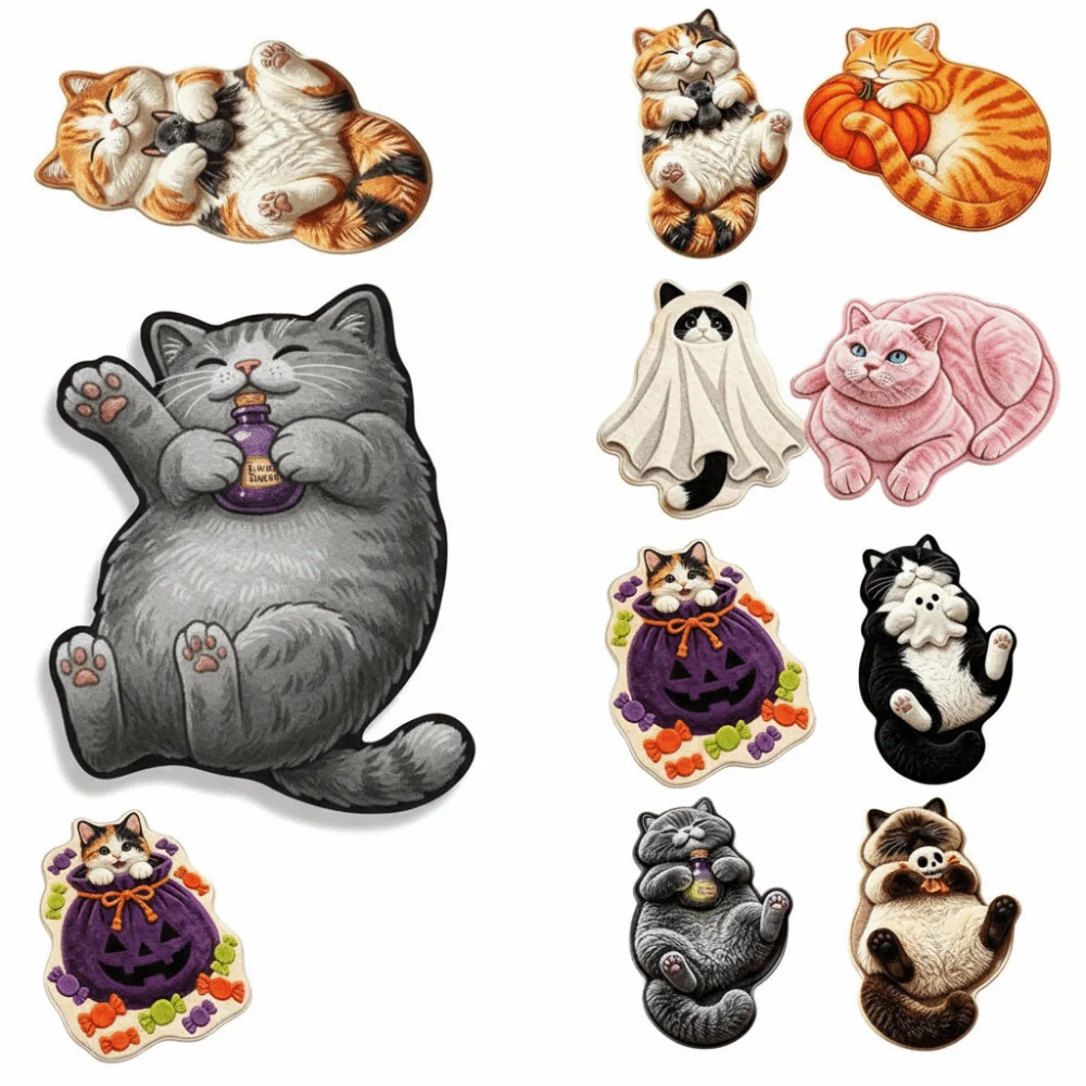 Special-shaped Cat Shaped Floor Mat Absorbent Soft Surface Cat Floor Mat Cat Pattern Non Slip Backing Animal Door Mat